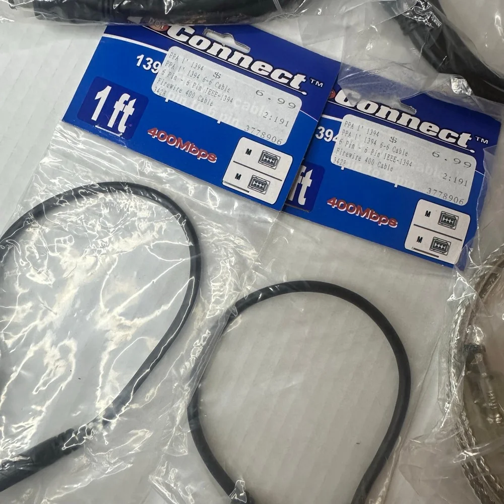 Lot of 7 New FireWire 400 Cables (Various Lengths)